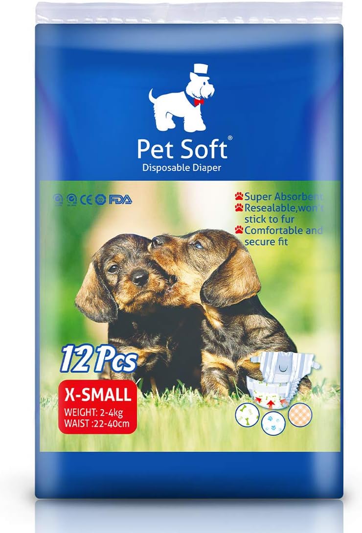 Pet Soft eldobható kutyapelenka szukáknak - 12 db, XS méret, extra nedvszívó - Image 1