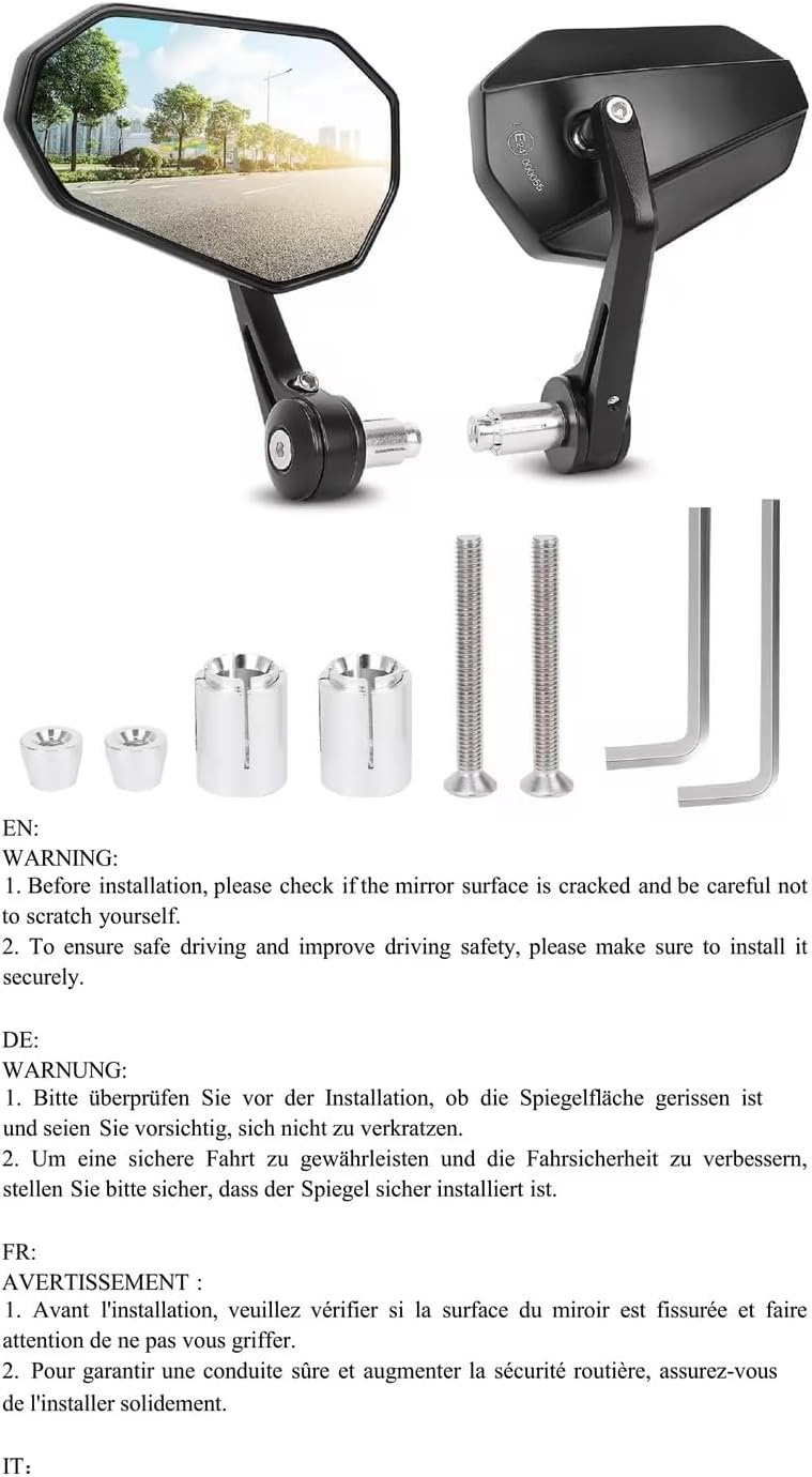 Univerzális SUPAREE krómozott, állítható visszapillantó tükör motorkerékpárhoz és robogóhoz - 1 pár - Image 8