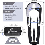 Sportneer Könnyű Vízálló Múmia Hálózsák - Fekete, Kempingezéshez, Fesztiválokra - Image 4