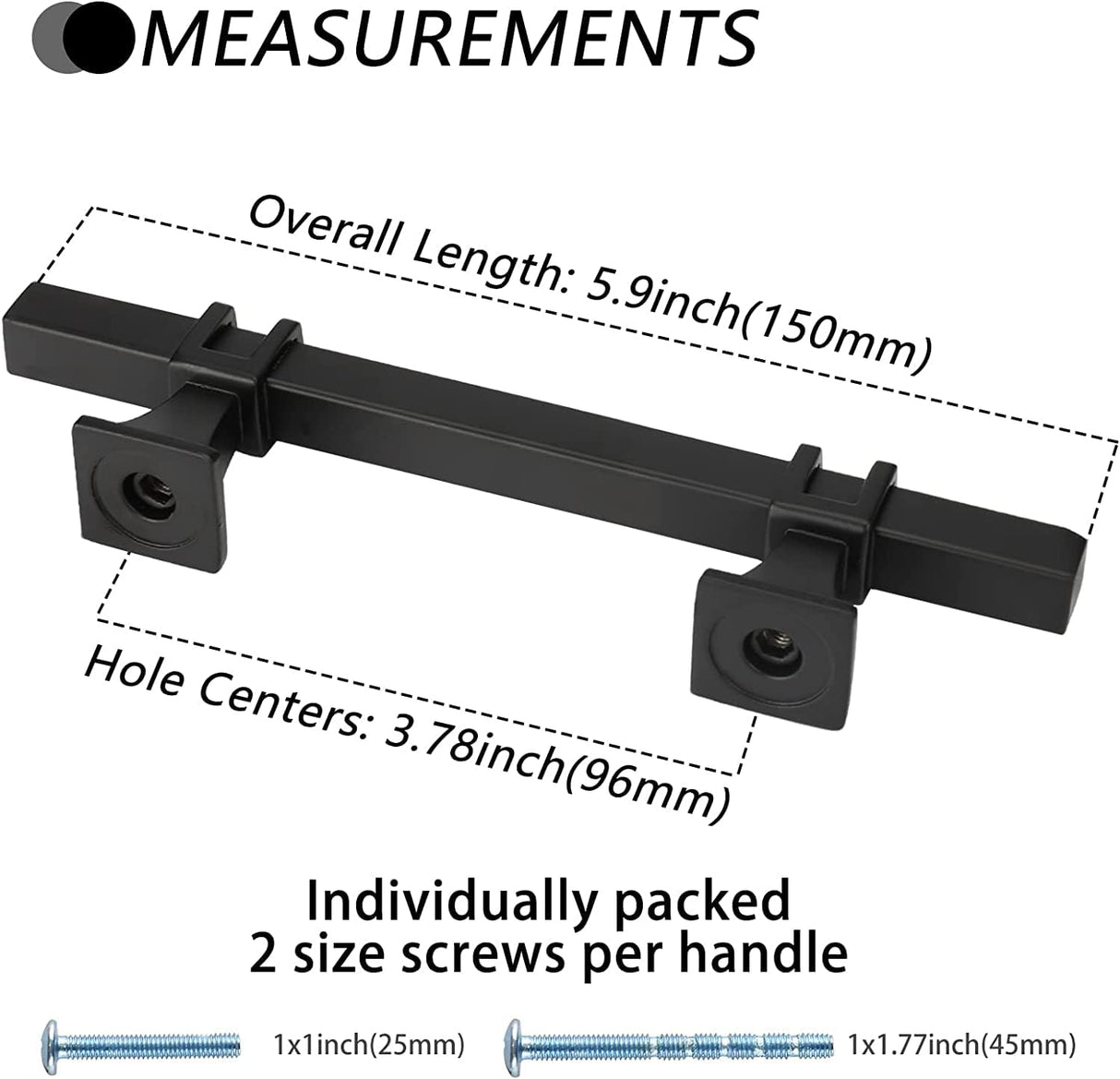 LONTAN 15 db Fekete Konyhai Fogantyú 96mm - Rozsdamentes Acél Szekrényfogantyú Készlet - Image 3