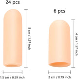 Aprikóz színű szilikon ujjvédő sapka gyerekeknek, 30 db-os készlet - Image 2