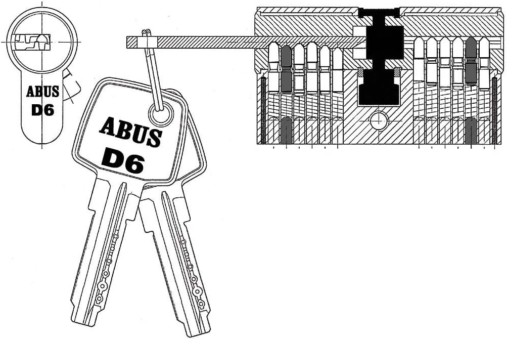 ABUS D6N nikkelezett zárbetét lakásajtókhoz, 30x35 mm - Image 3