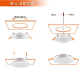 Lapos LED süllyesztett spotlámpa 5W, IP54, 3000/4000/6000K, fürdőszobába, nappaliba - Image 5