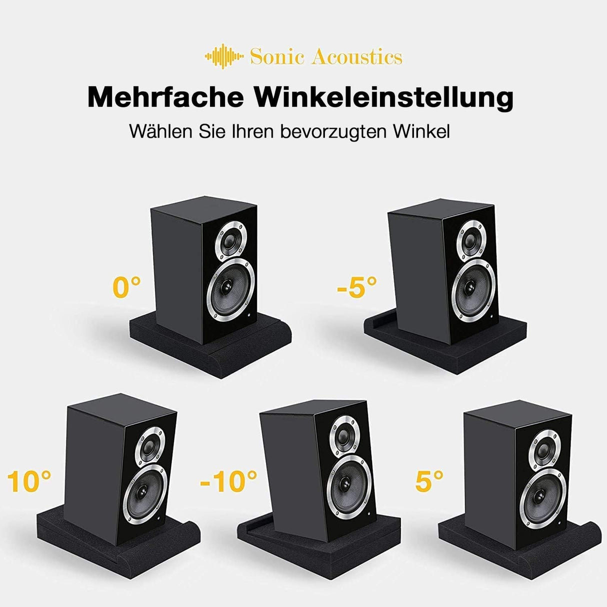 Sonic Acoustics hangszigetelő szivacs, 12,7 cm-es stúdió monitorokhoz, 2 db, fekete - Image 5