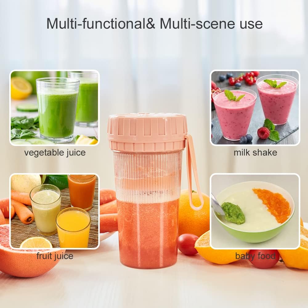 Hordozható Smoothie Készítő Mini Mixer 300ml - USB Tölthető, 4 Pengés - Image 3