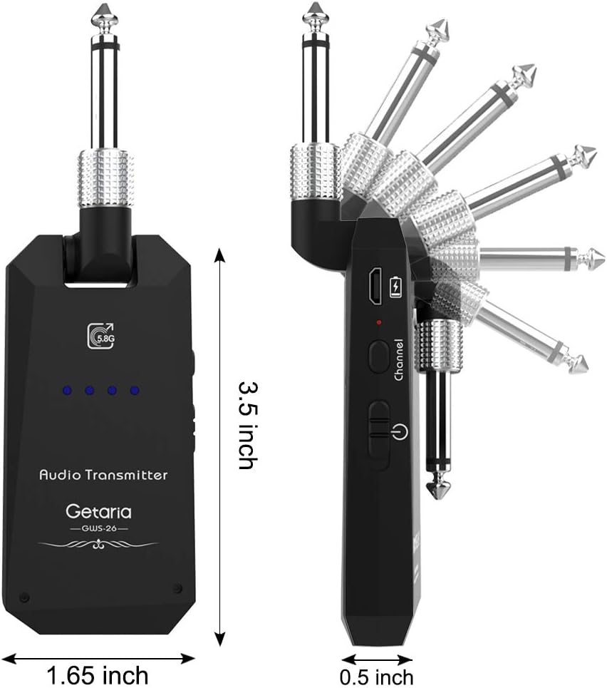 Getaria 5.8GHz-es vezeték nélküli gitár adó-vevő rendszer elektromos gitárhoz és basszushoz - Image 9