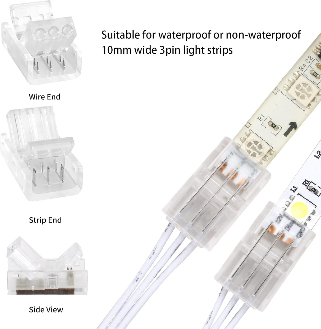 Aroidful 10 db LED szalag csatlakozó és 10 m hosszabbító kábel szett WS2811/WS2812B LED szalagokhoz - Image 7