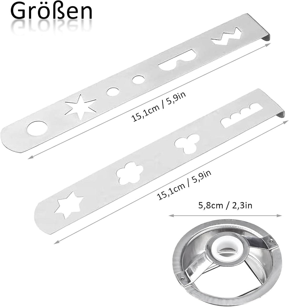 Thirei 8 mintás süteménykiszúró készlet - 3 db rozsdamentes acél keksz forma - Image 3