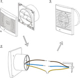 Cazooo 100mm-es Csendes Fürdőszobai Ventilátor Időzítővel - Energiatakarékos, Falra Szerelhető - Image 4