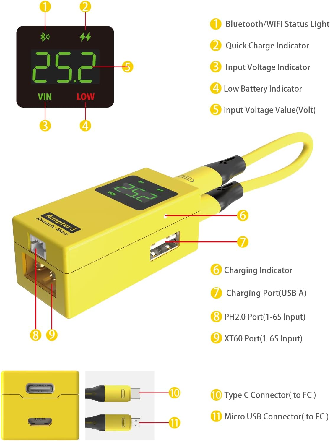 SpeedyBee Adapter 3 - Vezeték nélküli Bluetooth vezérlő iNav Betaflight-hoz, iOS/Android kompatibilis - Image 6