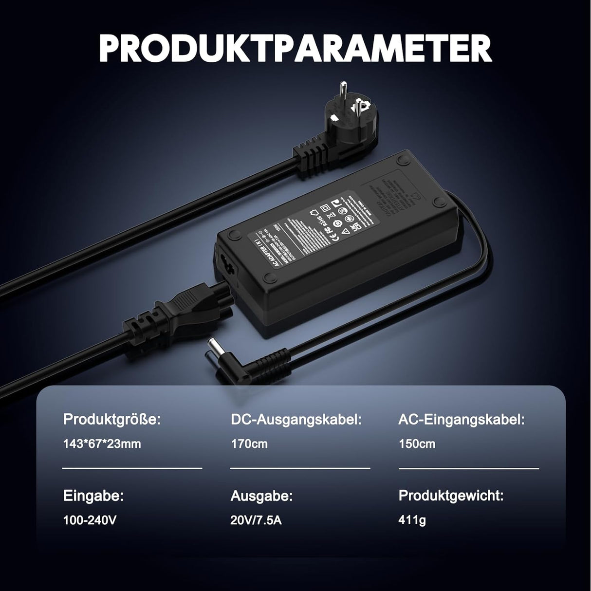 ASUS laptopokhoz 150W-os töltő adapter - Image 3