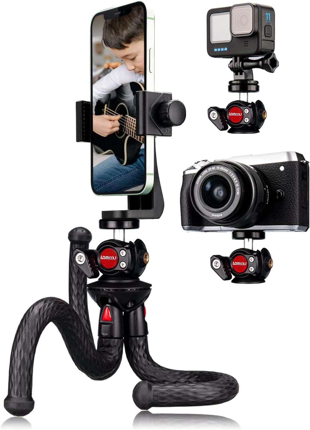 GorillaPod jellegű flexibilis állvány okostelefonhoz és kamerához, 360°-os fejjel - Image 1