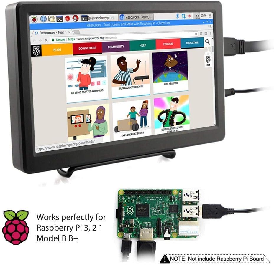 ELECROW 10,1" Full HD Hordozható Monitor Raspberry Pi-hez és Játékkonzolokhoz - Image 3