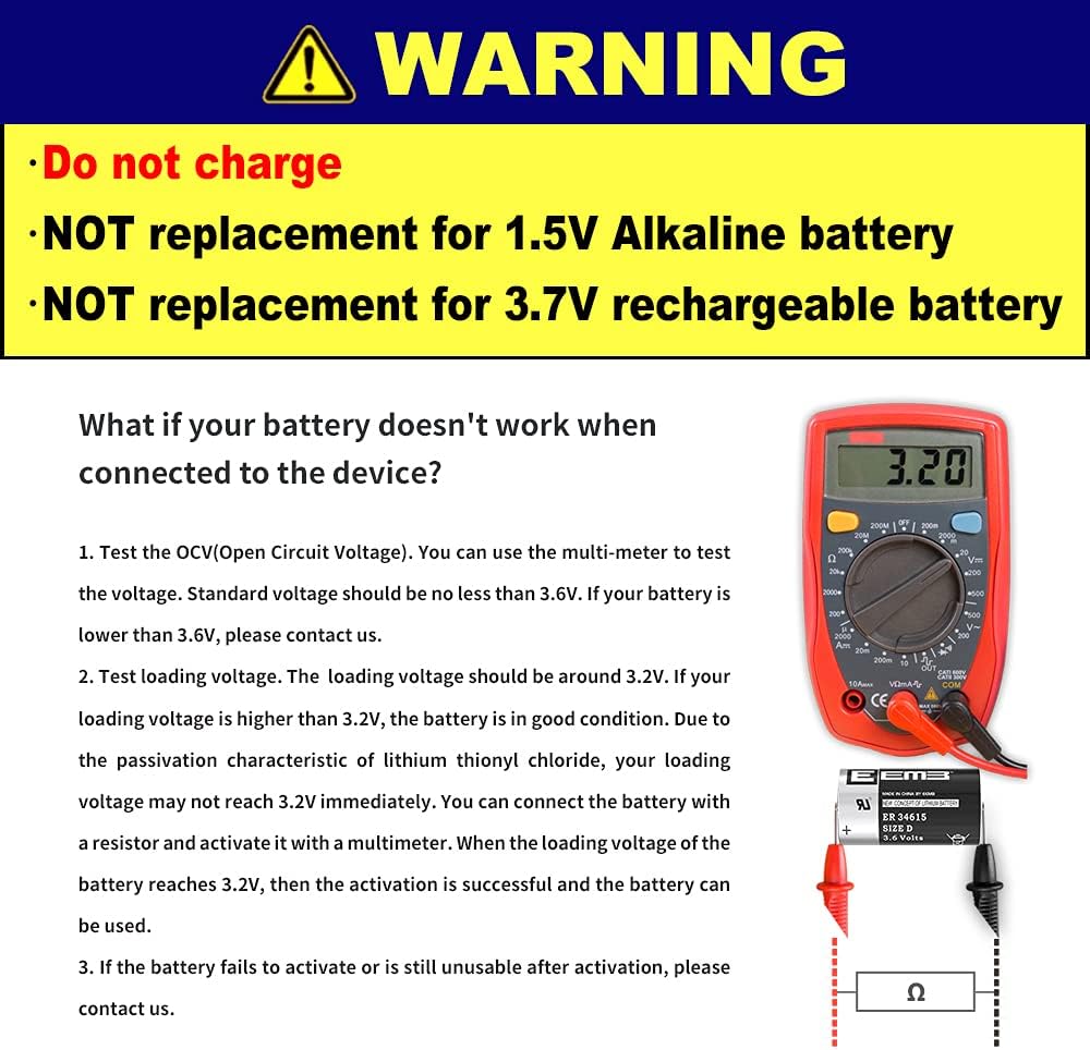 EEMB D típusú 3,6V nagy kapacitású lítium elem CNC gépekhez, 4 db - Image 3