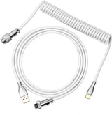 EPOMAKER Mix 1,8m-es fehér spirál USB-C kábel, leválasztható csatlakozóval, mechanikus gamer billentyűzetekhez - Image 1