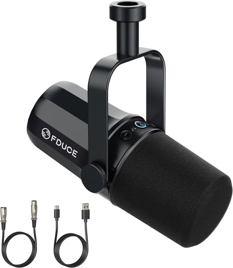 FDUCE SL40 Profi Streaming Mikrofon USB/XLR Csatlakozással, Beépített Fejhallgató Kimenettel - Image 1