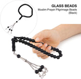 Fekete üveg muszlim imafüzér 33 gyönggyel - Iszlám tasbih karkötő - Image 6