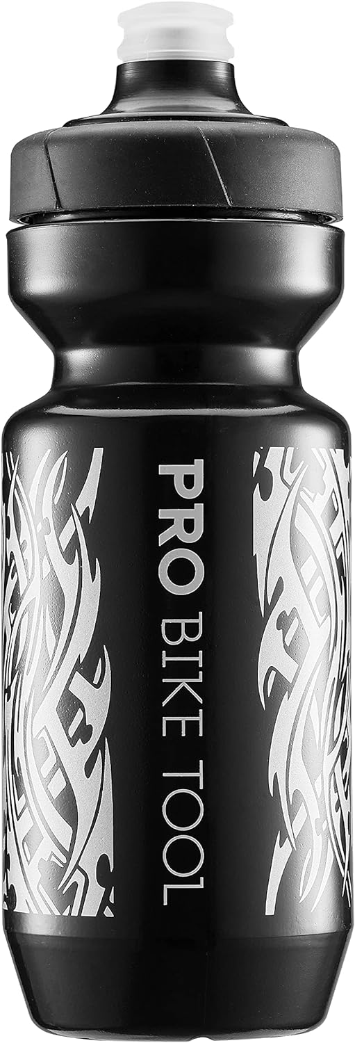 PRO BIKE TOOL Fekete Kerékpár Kulacs 550ml - Gyors Áramlású, Puha Szilikon Szájrésszel