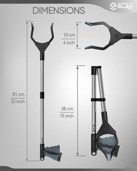 SLAH 81 cm-es forgatható alumínium szemétszedő fogó időseknek és mozgáskorlátozottaknak - Image 2