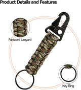 TOLOWOBK Paracord Kulcstartó Karabinerrel - Kültéri Sportokhoz és Túrázáshoz - Image 4