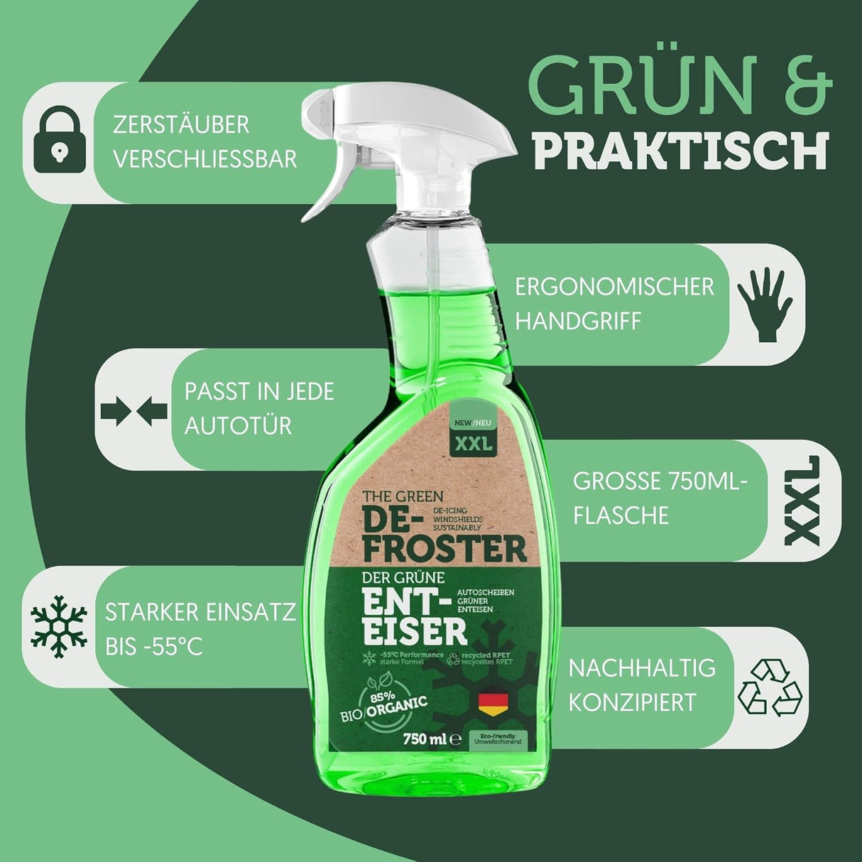 Greener Future Bio Jégoldó Spray Autóüvegre 750ml - Környezetbarát, Hatékony (3 db) - Image 5