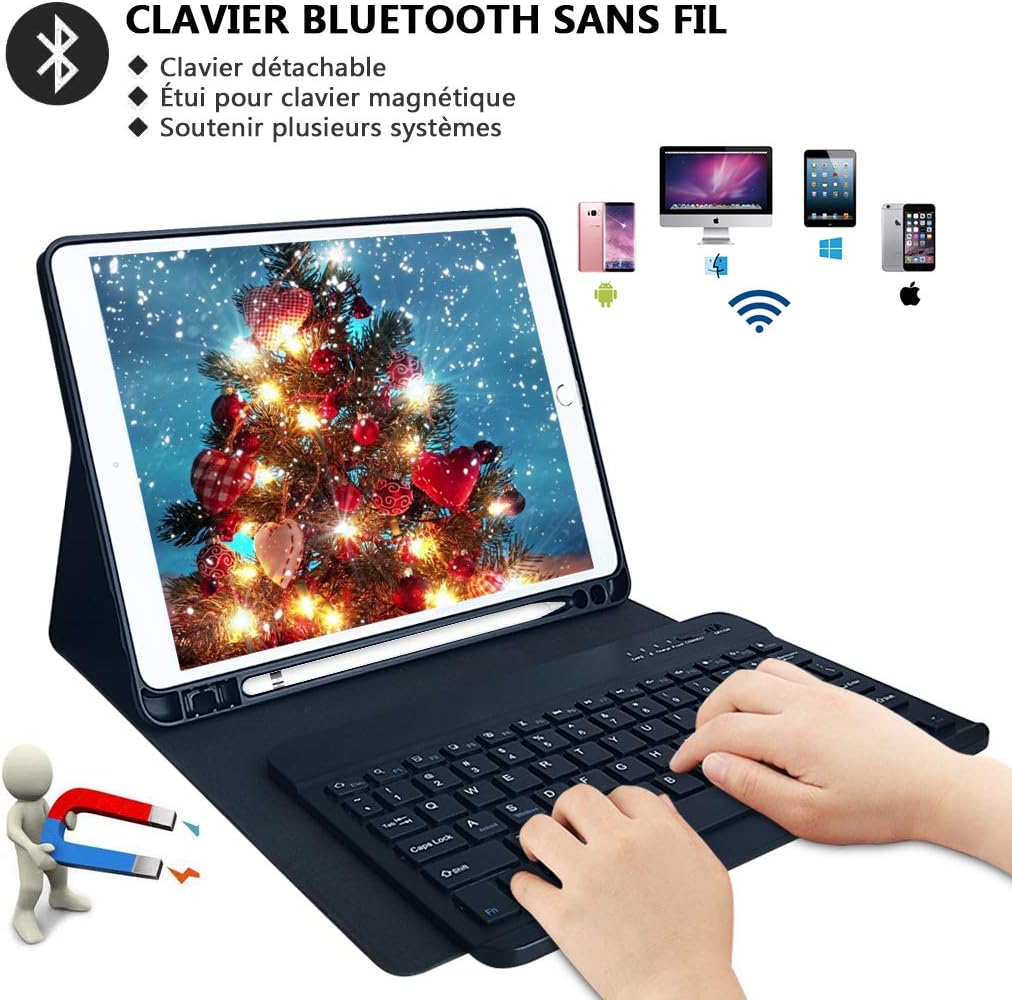 iPad billentyűzetes tok AZERTY kiosztással - Bluetooth, 2018-2020 modellek, Pro 10.5, Air 3 - Image 5