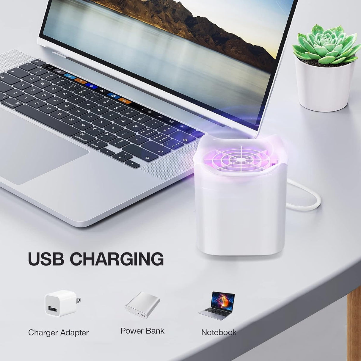 Elektromos USB rovarcsapda LED fénnyel - Szúnyog- és muslicairtó lámpa bel- és kültérre - Image 4