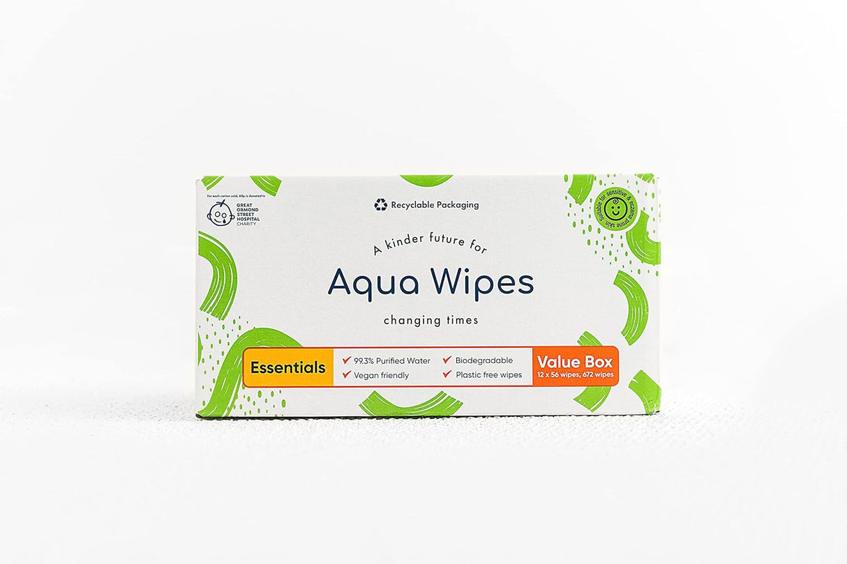 Aqua Wipes bio lebomló, vegán baba törlőkendő 99,3% vízzel - 672 db - Image 2