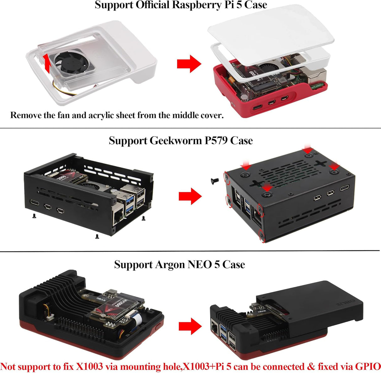 Raspberry Pi 5 NVMe SSD bővítőkártya aktív hűtéssel - Geekworm X1003 - Image 5