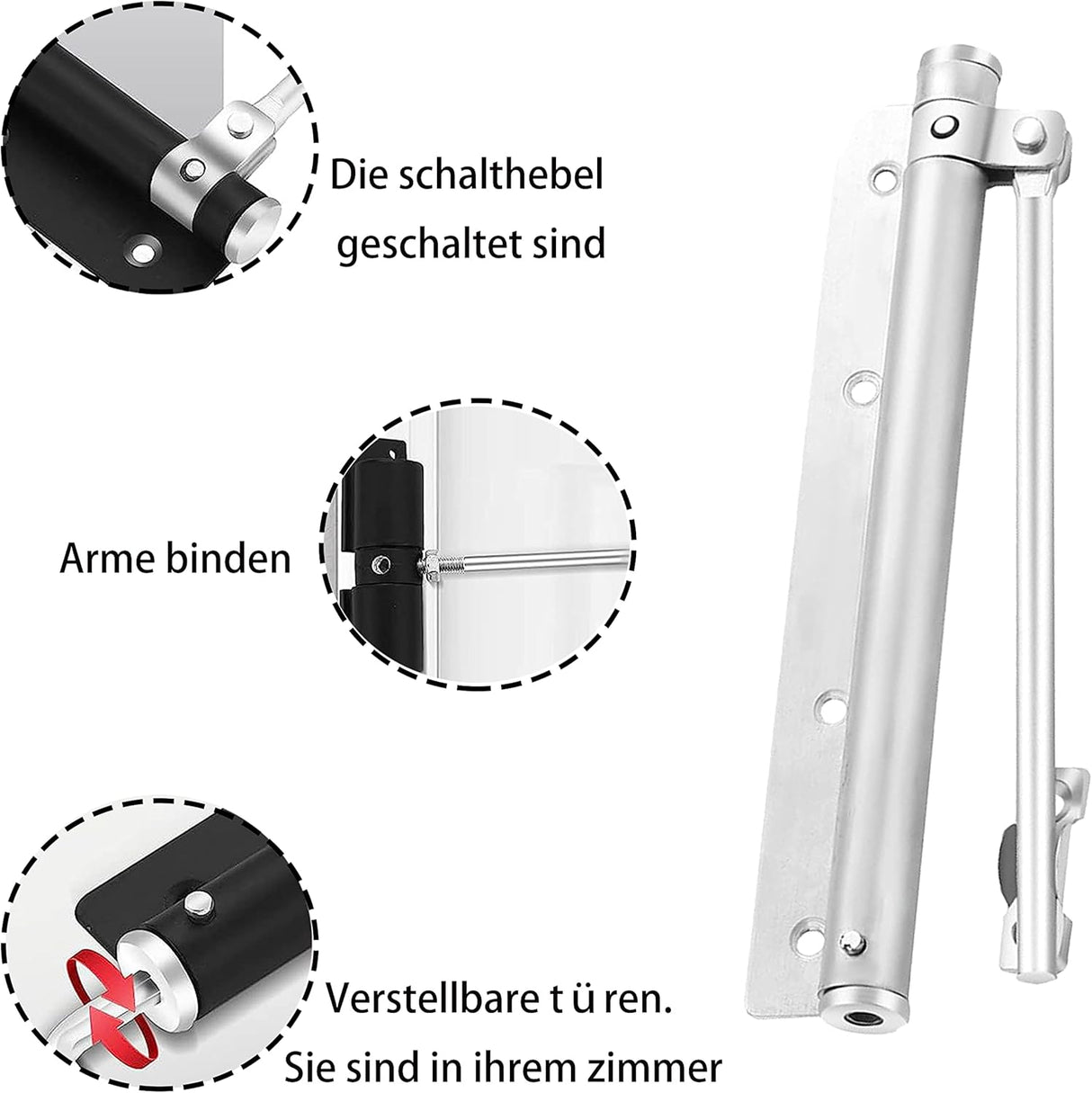 Állítható, csendes, automata ajtócsukó 80kg-ig - 2db csomag, szállodákba, raktárakba - Image 4