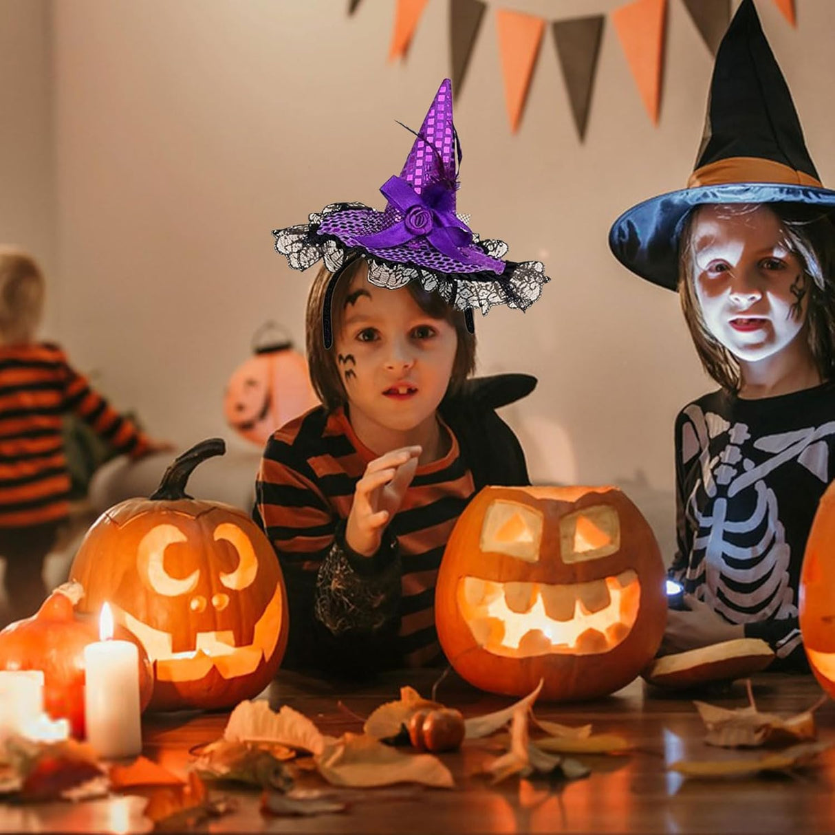 10 db Fekete Varázsló Kalap Gyerekeknek és Felnőtteknek - Halloween Boszorkány Jelmez Kiegészítő - Image 4