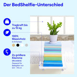 BedShelfie Fehér Fa Lebegő polc ágyhoz- Emeletes és Boxspring Ágyakhoz - Image 3