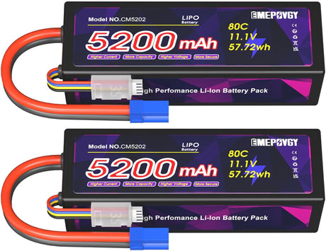 EMEPOVGY 11,1V 5200mAh RC akkumulátor csomag, EC5 csatlakozóval, 2db - Image 1