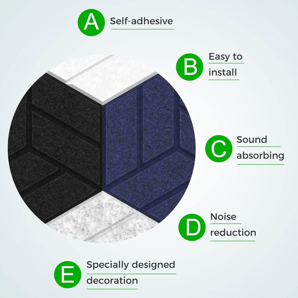 Hexagon alakú akusztikai panel szett, 12 db - Stúdió hangszigetelő hab - Image 3