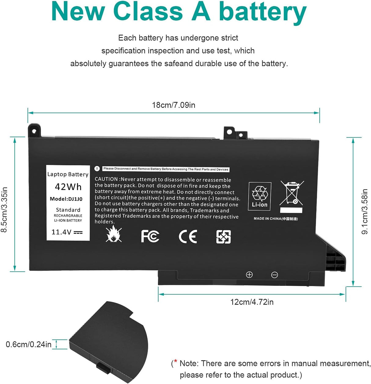 Dell Latitude 7000 sorozatú laptop akkumulátor 42WH, 6 cellás - Image 3