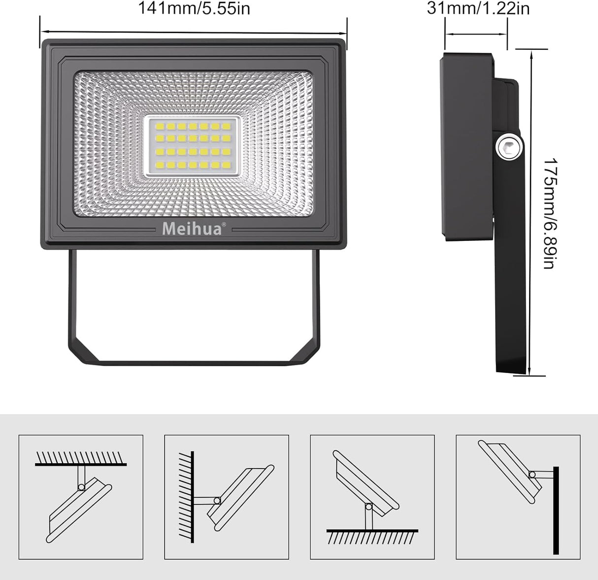 MEIHUA 35W-os LED reflektor, 3500LM, hidegfehér, kültéri, vízálló, IP66 - Image 7