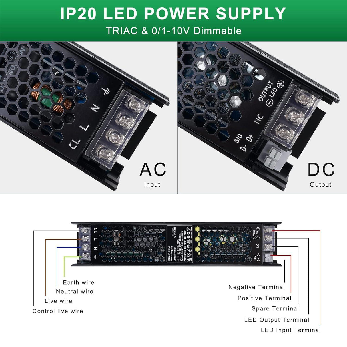 REYLAX 12V 100W Dimmelhető LED Transzformátor, Alacsony Feszültségű Tápegység - Outlet24