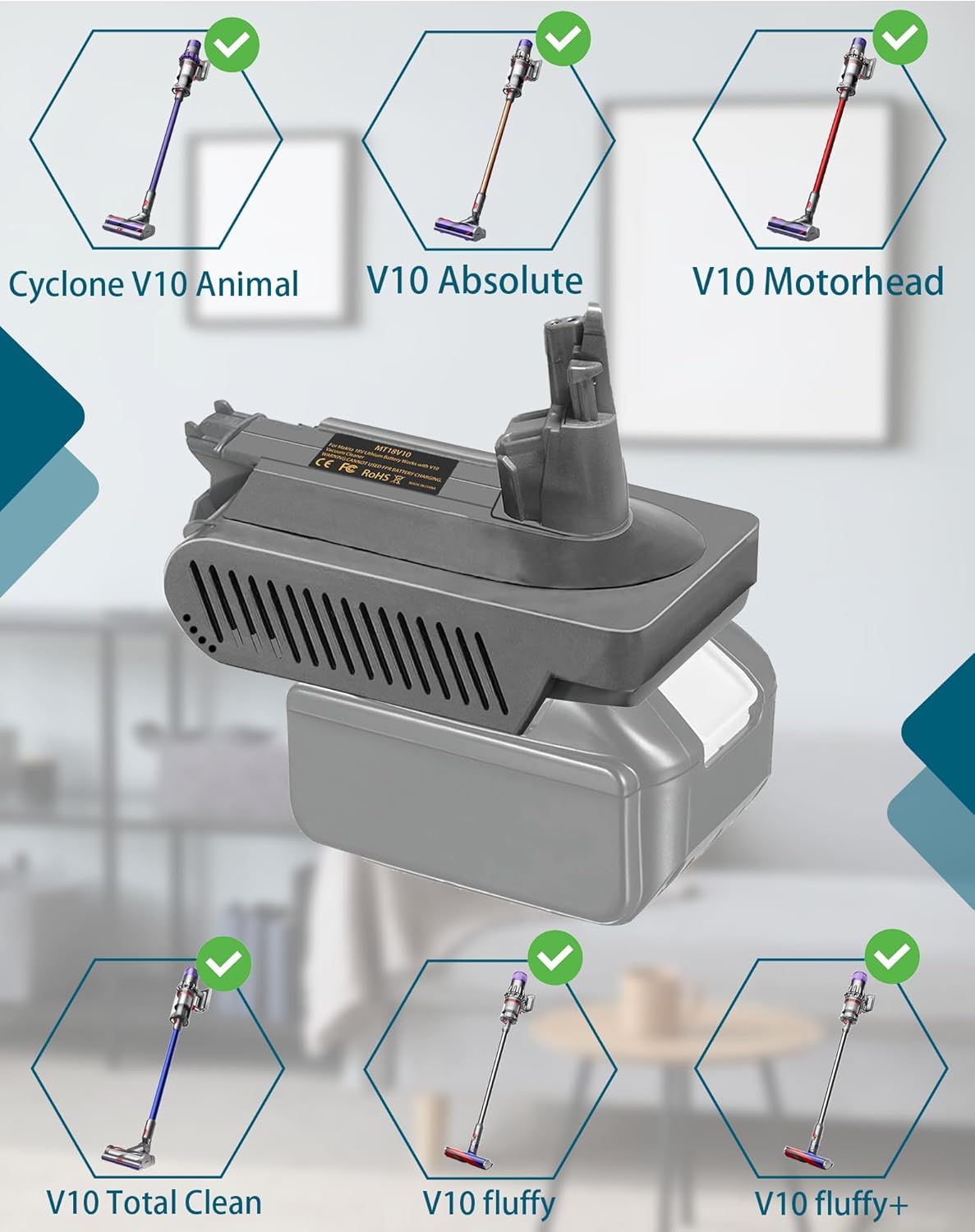 Dyson V10 akkumulátor adapter Makita 18V-os akkuhoz - kompatibilis SV12 porszívókkal - Image 4