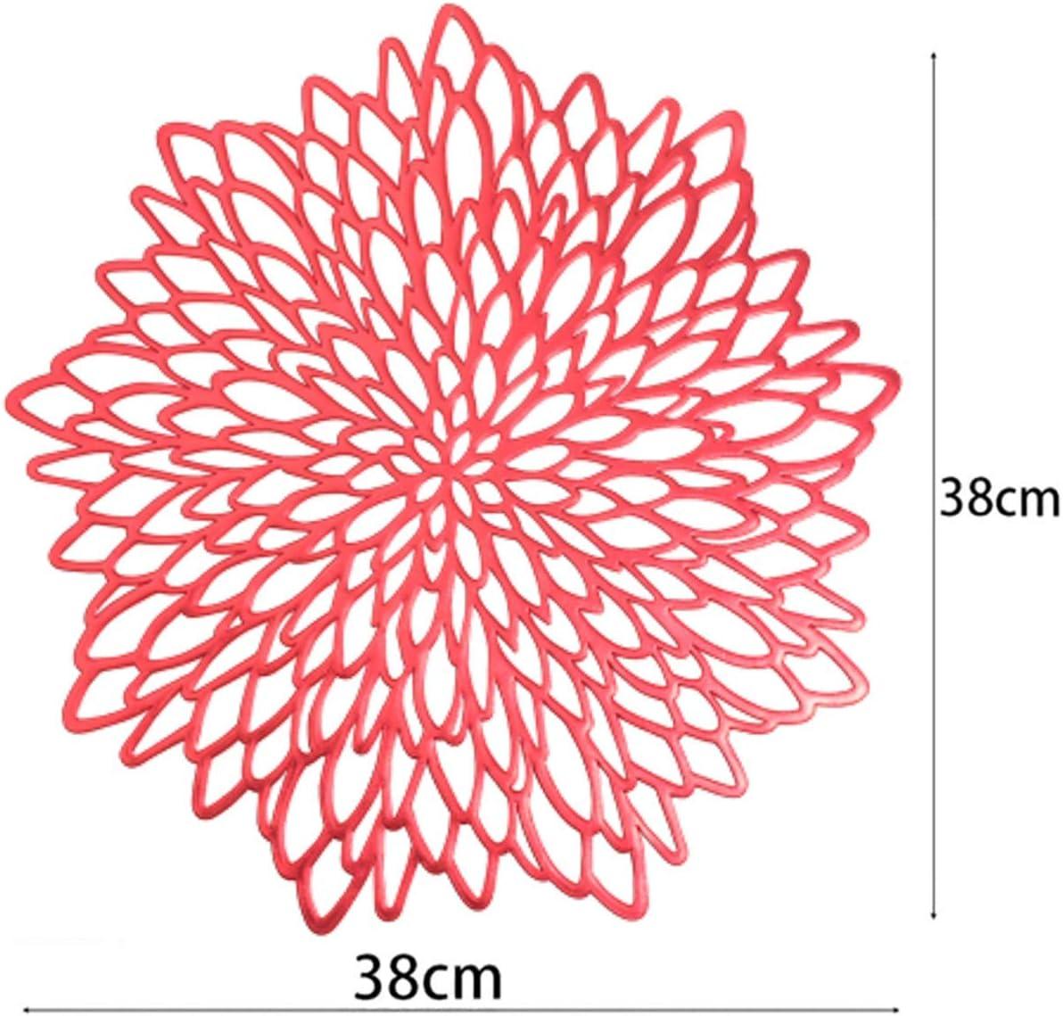 4db Kerek Asztali Alátét, Mosható, Hőálló - Piros - 38 cm - Outlet24