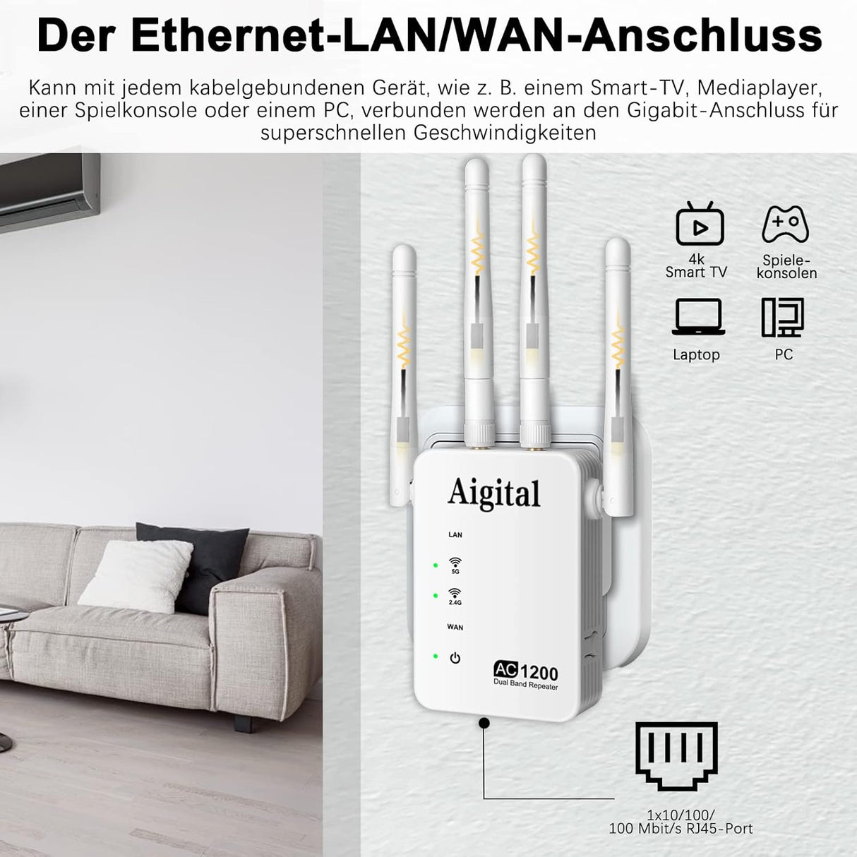 TP-Link AC1200 Dual Band WiFi Jelerősítő és Repeater, 5GHz/2.4GHz, 1200Mbps - Image 5