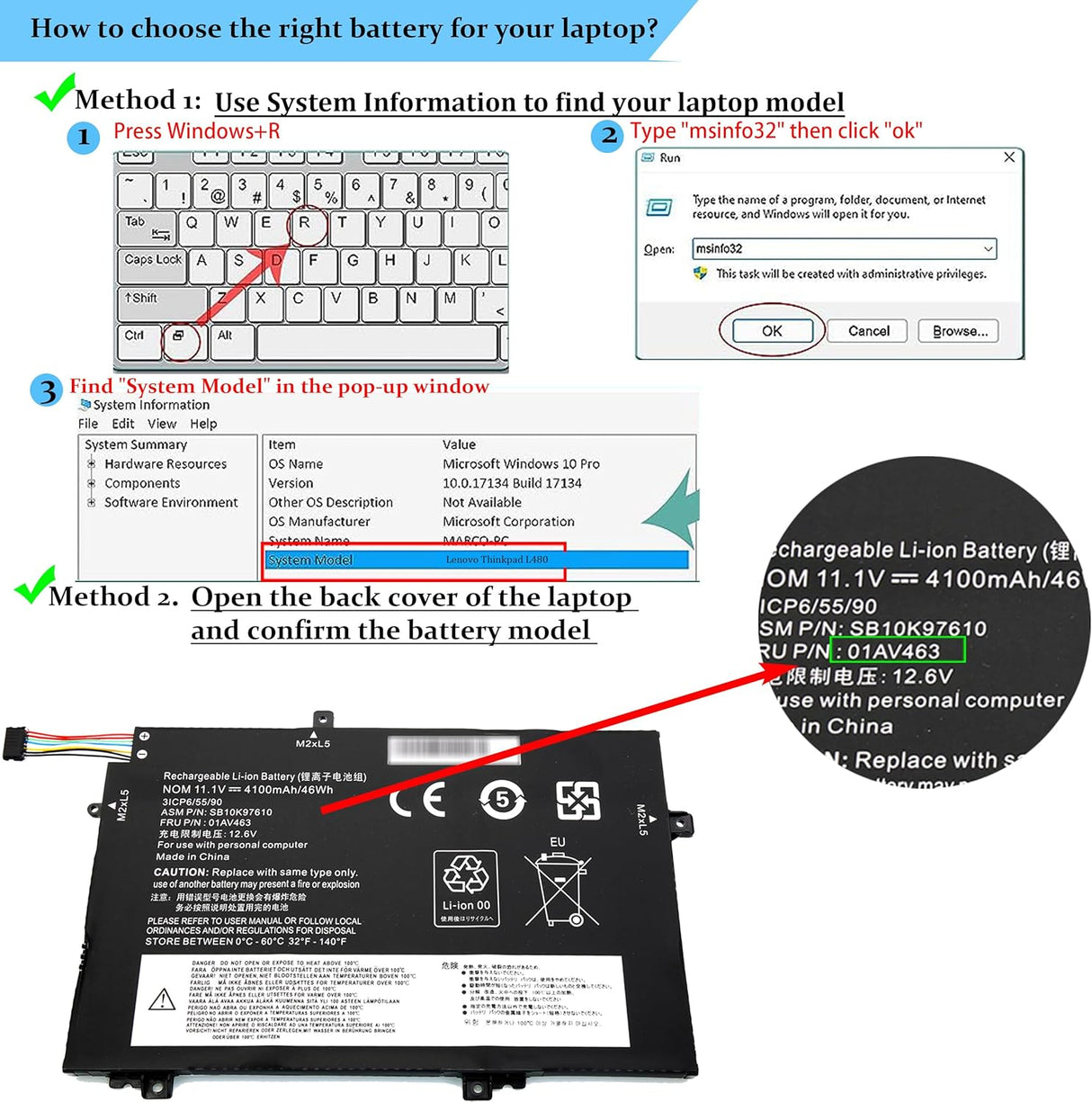 Lenovo ThinkPad L-sorozat akkumulátor - BLESYS 01AV463 kompatibilis L480/L580/L490/L590/L14/L15 - Image 4