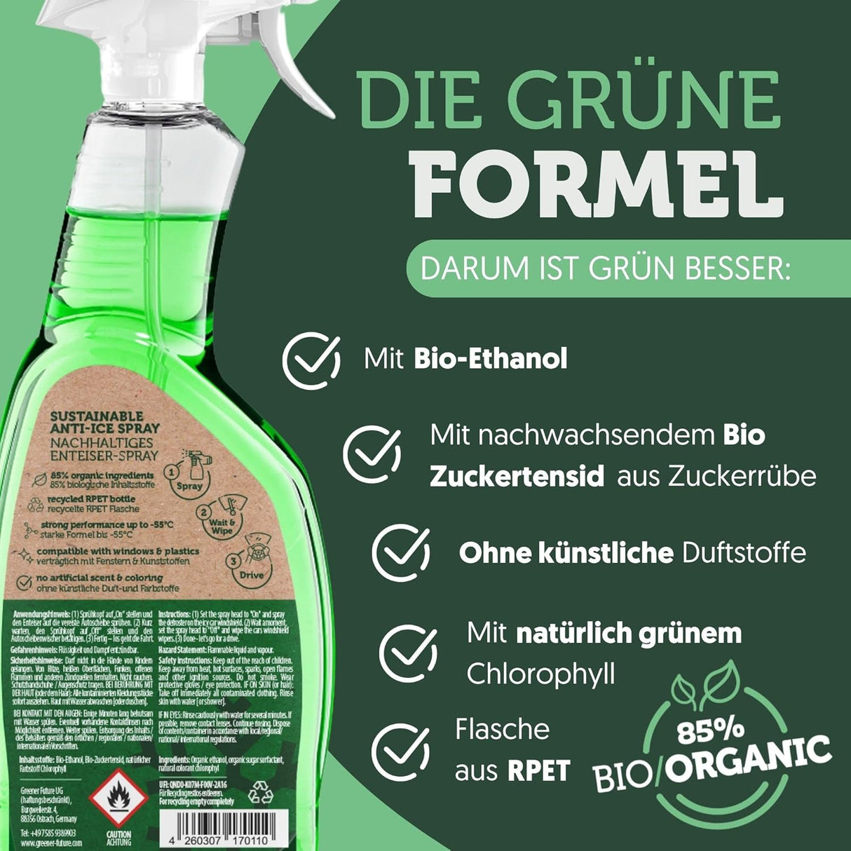 Greener Future Bio Jégoldó Spray Autóüvegre 750ml - Környezetbarát, Hatékony (3 db) - Image 3