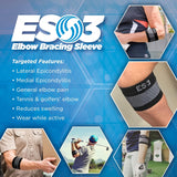 Orthosleeve ES3 könyökrögzítő - Fekete, S méret | 3 zónás kompressziós technológia | Teniszkönyök ellen - Image 3