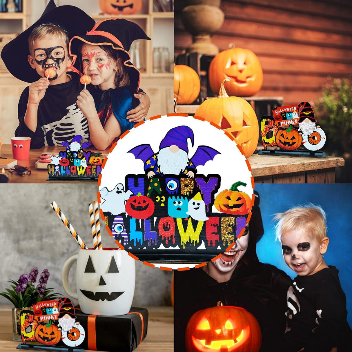 Halloween Dekoráció 2db - Tök és Boo Ajtótábla Szett - Outlet24