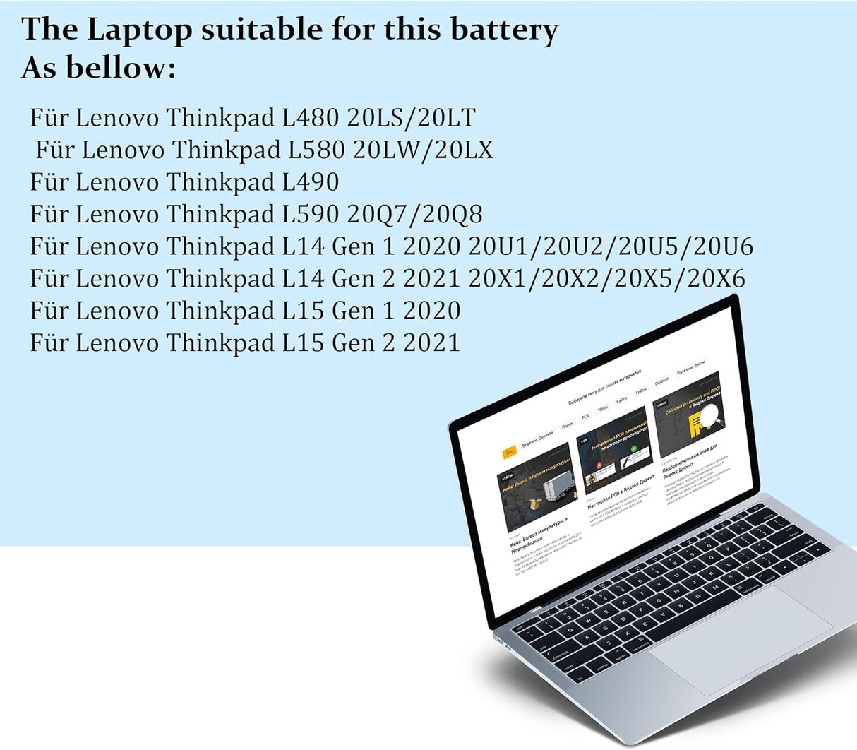 Lenovo ThinkPad L-sorozat akkumulátor - BLESYS 01AV463 kompatibilis L480/L580/L490/L590/L14/L15 - Image 3