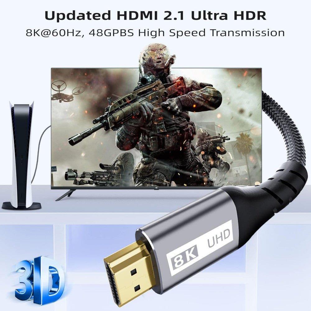 8K HDMI 2.1 kábel, 4,5 m, 48 Gb/s, Ultra High Speed, fonott HDMI kábel, támogatja - Outlet24