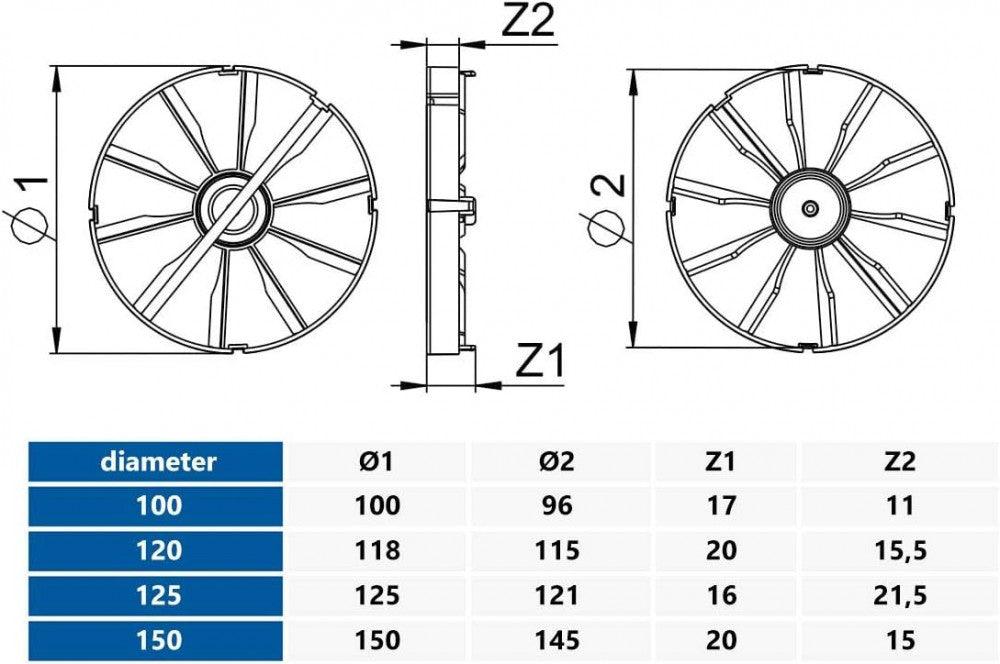 Visszacsapó szelep szellőztető elszívó ventilátorhoz, 100 mm-es visszacsapó - Outlet24