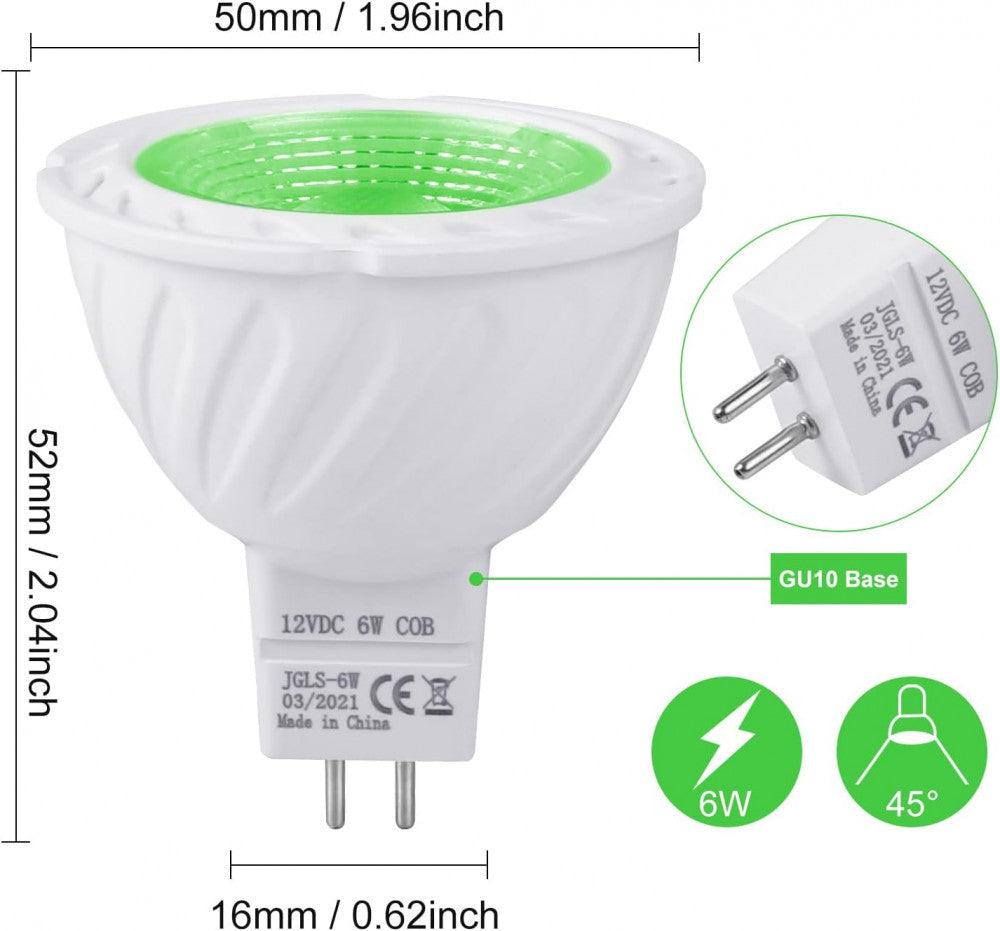 REYLAX GU5.3 Zöld LED izzók, 6 W 500 LM zöld izzó, MR16 reflektor izzó felső fényekhez, - Outlet24