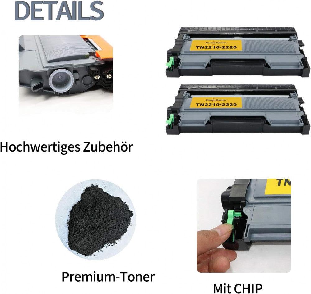 TN2220 (Fekete) & DR2200 Kompatibilis nyomtató dob és toner patronok Brother - Outlet24