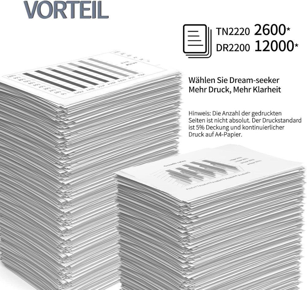 TN2220 (Fekete) & DR2200 Kompatibilis nyomtató dob és toner patronok Brother - Outlet24